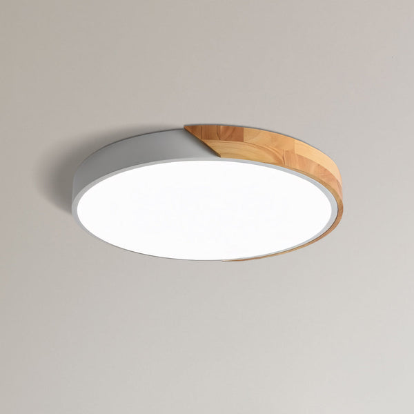 modern colorful iron wood led flush mount ceiling light