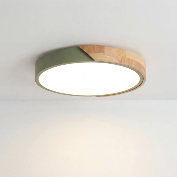 modern colorful iron wood led flush mount ceiling light