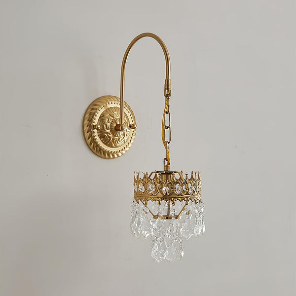modern copper crystal crown wall sconce