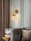 modern copper crystal crown wall sconce