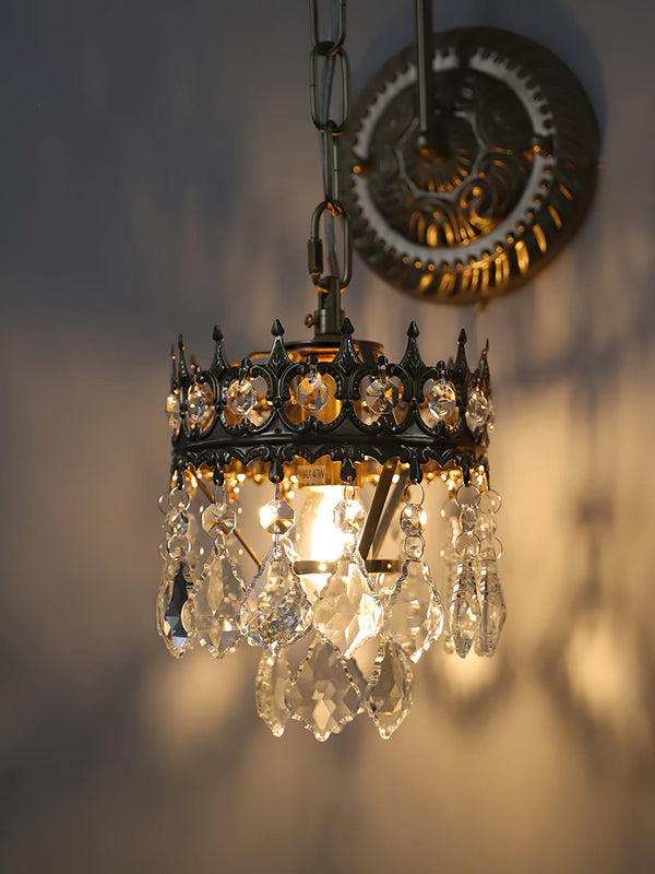 modern copper crystal crown wall sconce
