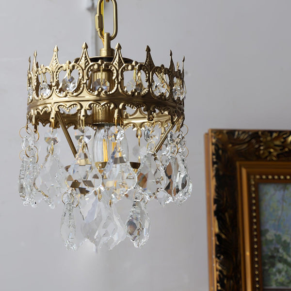 modern copper crystal crown wall sconce