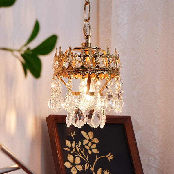 modern copper crystal crown wall sconce