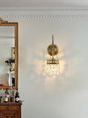modern copper crystal crown wall sconce