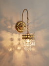 modern copper crystal crown wall sconce