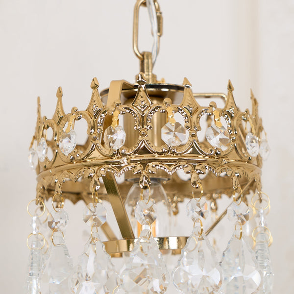 modern copper crystal crown wall sconce