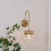 modern copper crystal crown wall sconce