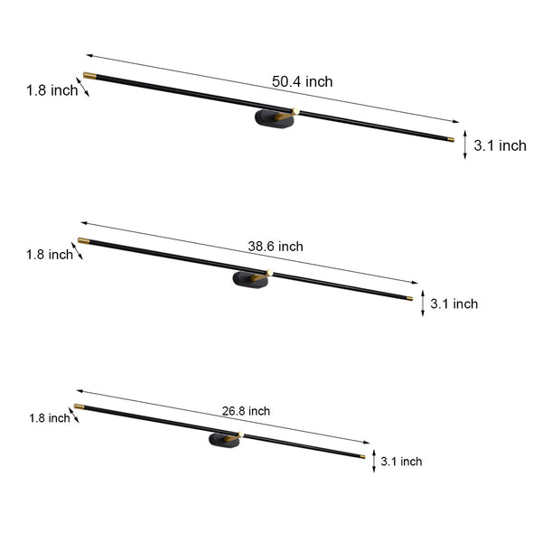 modern copper cylindrical led vanity light