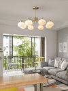 modern copper glass branch chandelier