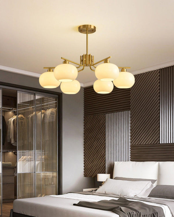 modern copper glass branch chandelier