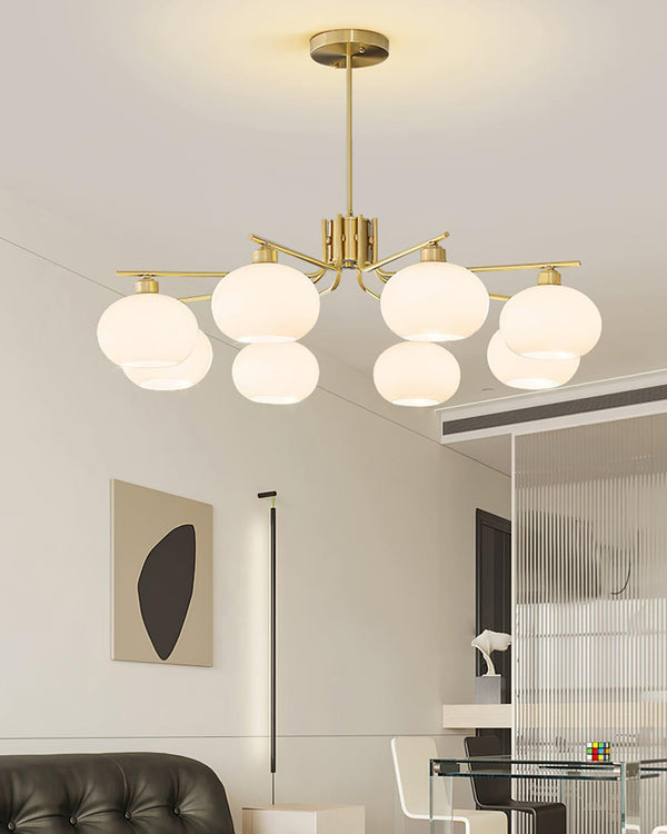modern copper glass branch chandelier