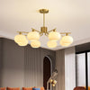 modern copper glass branch chandelier