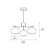 modern copper glass branch chandelier