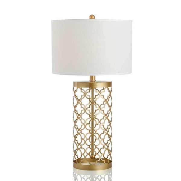 modern copper openwork metal table lamp