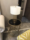 modern copper openwork metal table lamp