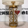 modern copper openwork metal table lamp