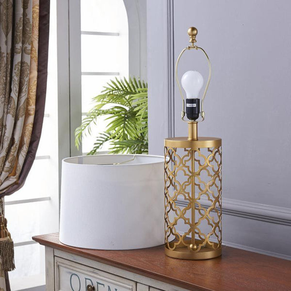 modern copper openwork metal table lamp
