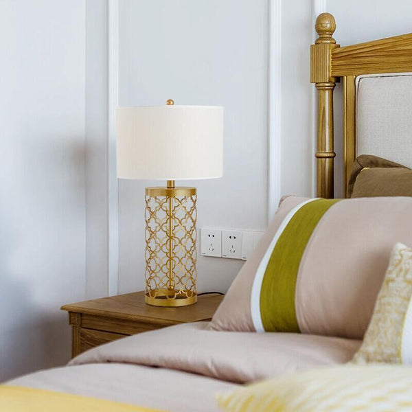 modern copper openwork metal table lamp