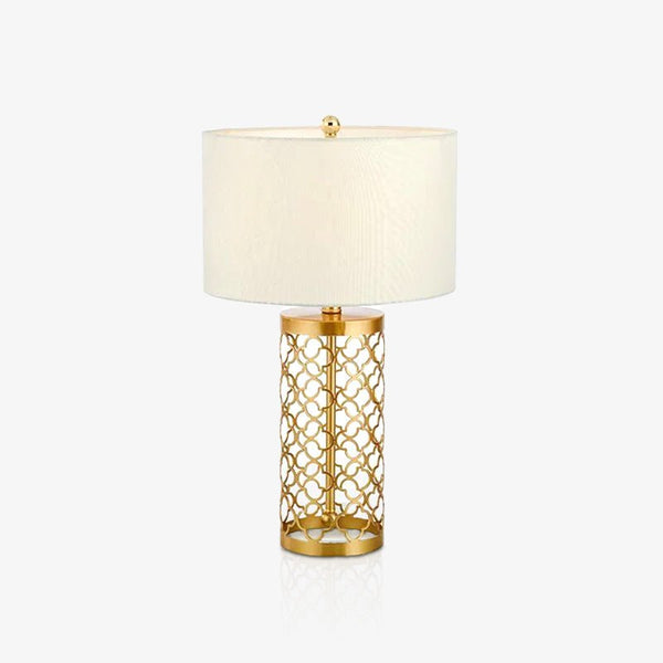 modern copper openwork metal table lamp