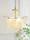 modern copper white glass feather pearl chandelier