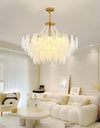 modern copper white glass feather pearl chandelier