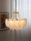 modern copper white glass feather pearl chandelier