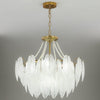 modern copper white glass feather pearl chandelier