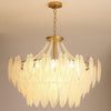 modern copper white glass feather pearl chandelier