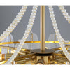modern copper white glass feather pearl chandelier