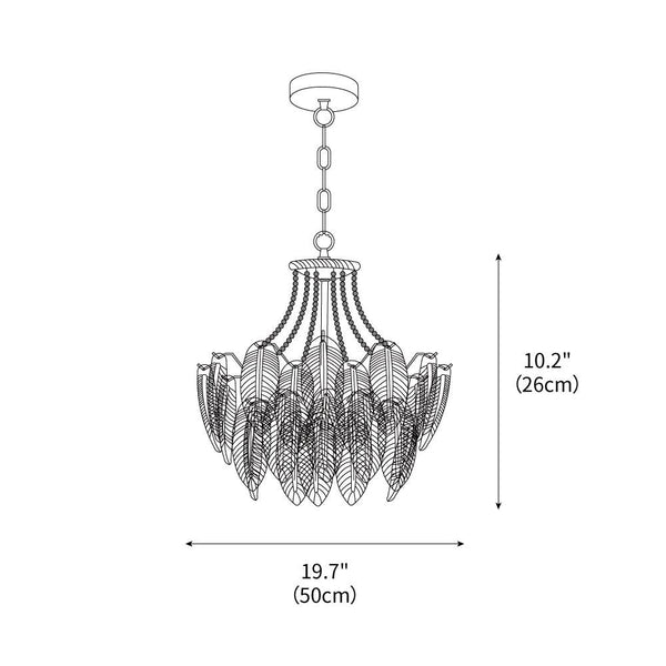 modern copper white glass feather pearl chandelier