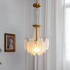 modern copper white glass feather pearl chandelier