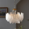 modern copper white glass feather pearl chandelier