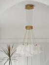 modern copper white pe acrylic lily chandelier