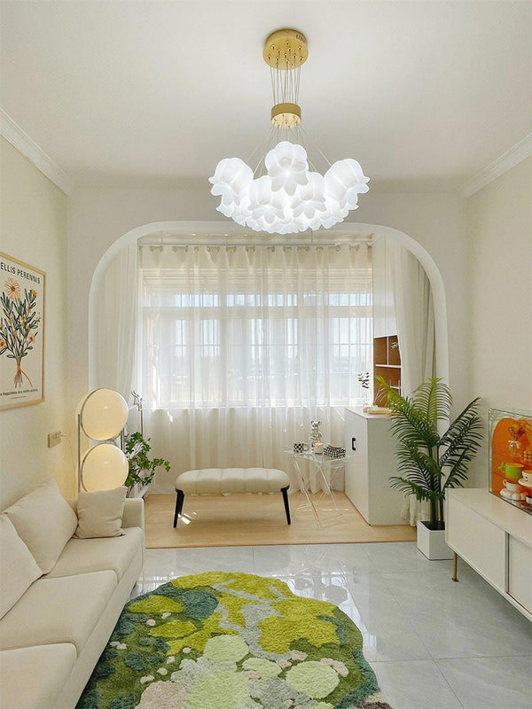modern copper white pe acrylic lily chandelier