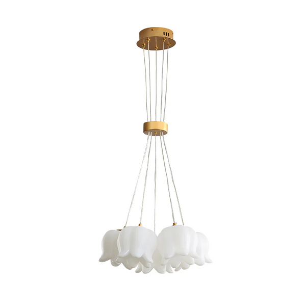 modern copper white pe acrylic lily chandelier