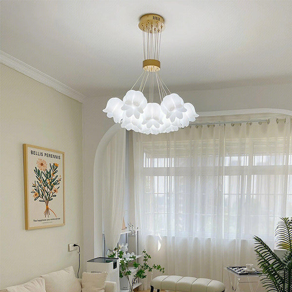 modern copper white pe acrylic lily chandelier