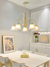 modern cream glass flower chandelier