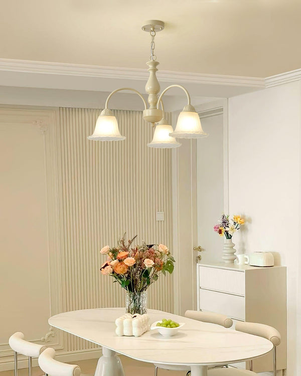 modern cream glass flower chandelier