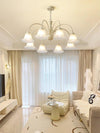 modern cream glass flower chandelier