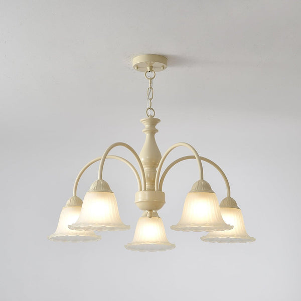 modern cream glass flower chandelier