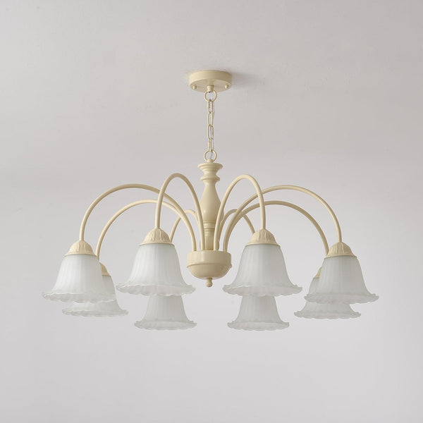 modern cream glass flower chandelier