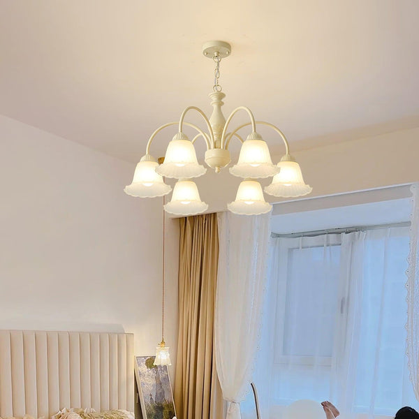 modern cream glass flower chandelier