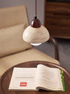 modern cream travertine stone pendant light
