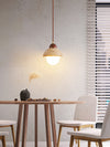 modern cream travertine stone pendant light