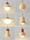 modern cream travertine stone pendant light