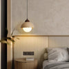 modern cream travertine stone pendant light