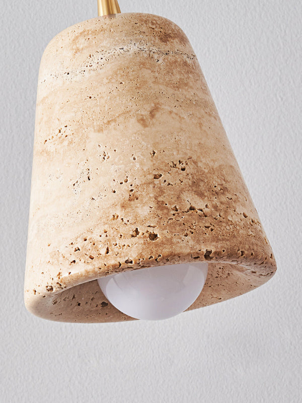 modern cream travertine stone pendant light