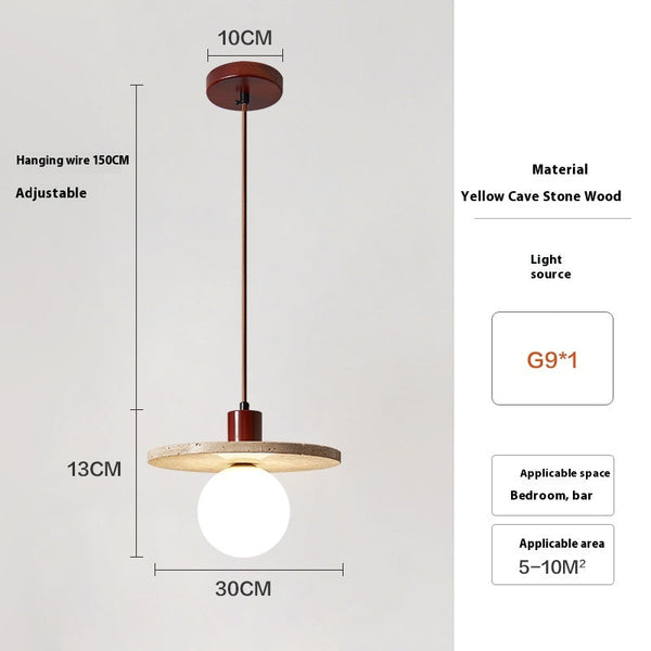 modern cream travertine stone pendant light