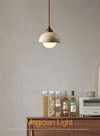 modern cream travertine stone pendant light