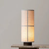 modern dark walnut fabric cylinder floor lamp